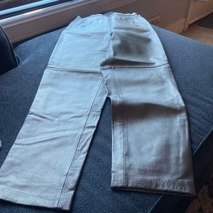 Genuine leather pants size 10- silver